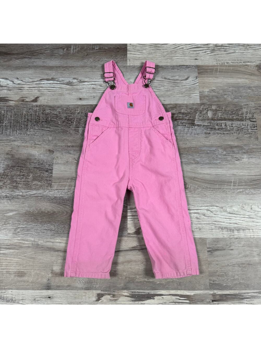 Carhartt Pink Canvas Overalls Heart Spring Summer Toddler 2T